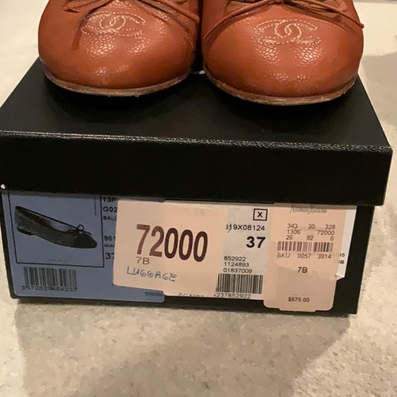 Chanel Tan Caviar Leather Ballet Flats - Picture 3 of 9